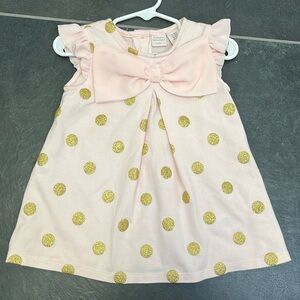 Catherine Malandrino Mini Girls Pink and Gold Ruffle Tunic size 24 months